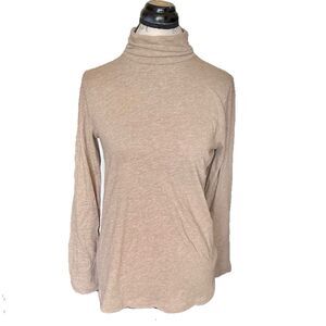Women's Beige Turtleneck Top